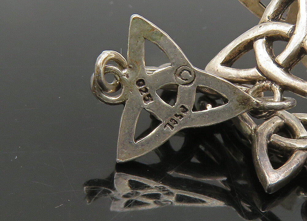 PETER STONE 925 Sterling Silver  Vintage Celtic Knot Chain Bracelet  BT8636