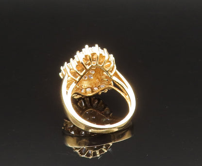 925 Silver  Vintage Gold Plated Sparkly Cubic Zirconia Ring Sz 6.5  RG25634