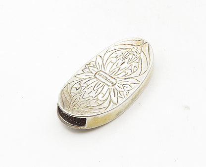 925 Sterling Silver  Vintage Mother Of Pearl Etched Flower Pendant  PT7126