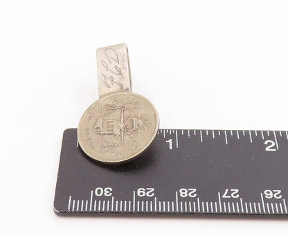 925 Sterling Silver Vintage Tie Clip Antique 1950 Legal Tender Coin Bar  TR4114