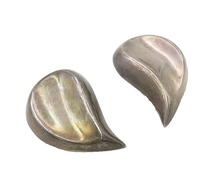 MEXICO 925 Sterling Silver  Vintage Rain Drop Non Pierce Earrings  EG8300