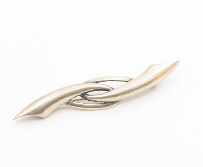 925 Sterling Silver  Vintage Knotted Pointed Fidget Abstract Brooch Pin BP9487