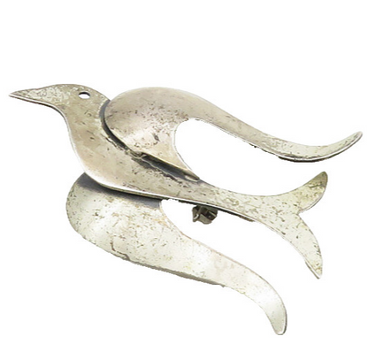 BEAUCRAFT 925 Sterling Silver  Vintage Modernist Dove Bird Brooch Pin  BP7127