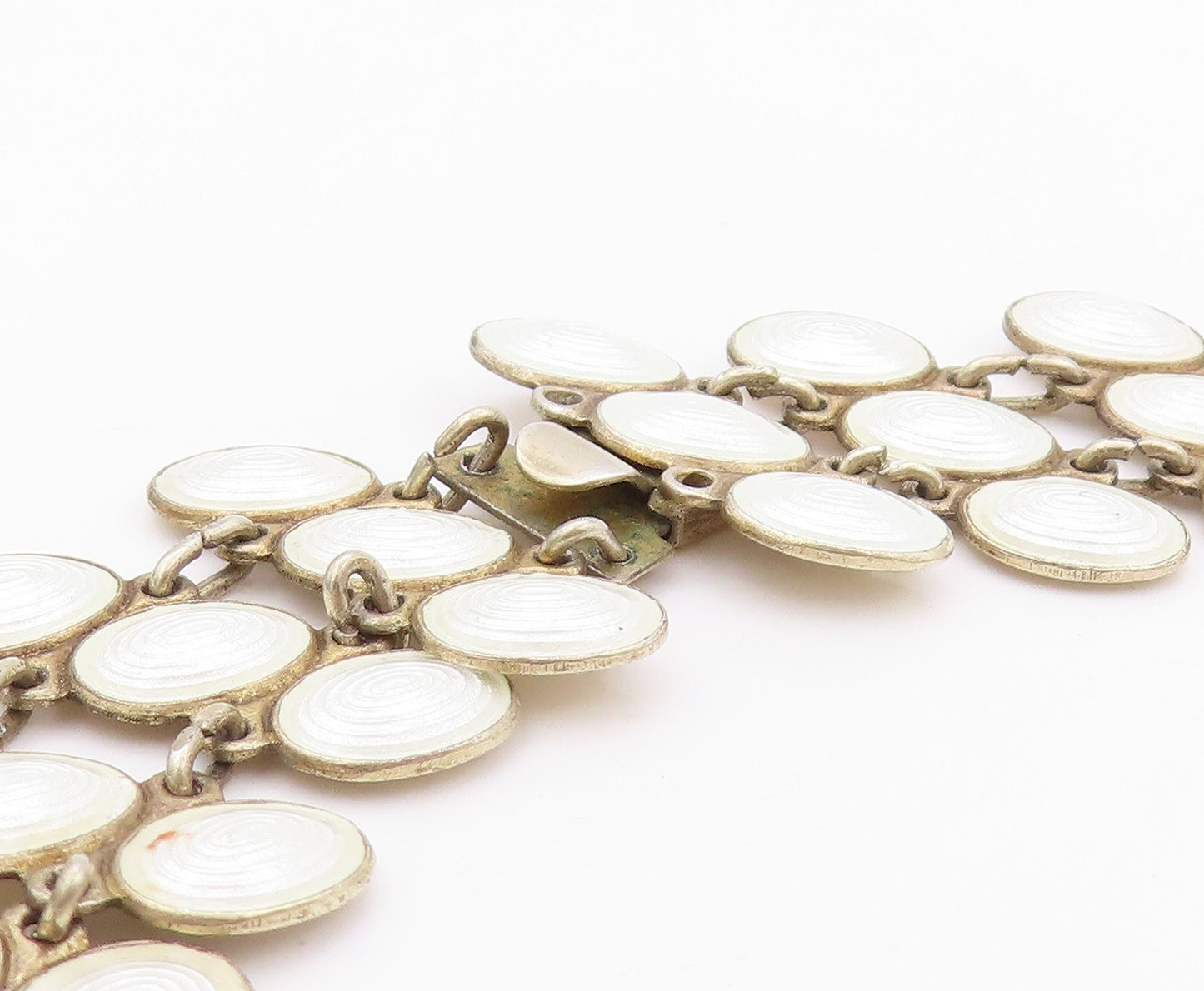 925 Sterling Silver Vintage Necklace NORWAY Designer Enameled Sea Shells  NE4481