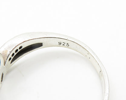 925 Sterling Silver  Vintage Genuine Diamonds Split Band Ring Sz 9.5  RG19386