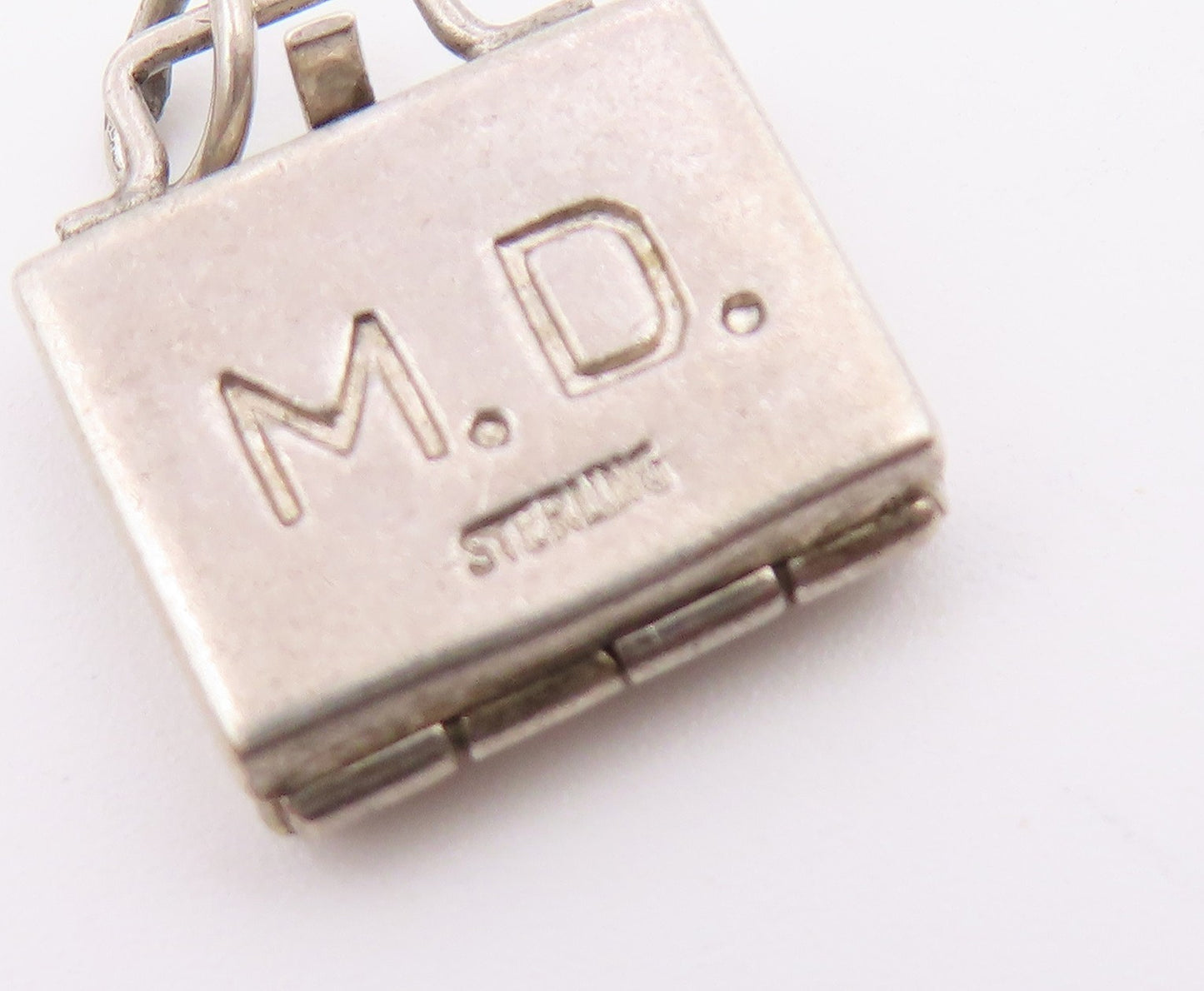925 Sterling Silver  Vintage Safety First Kit Charm Pendant (OPENS)  PT21193