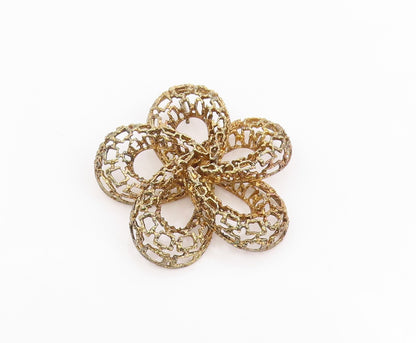 925 Sterling Silver Vintage Pendant Gold Plated DANECRAFT Open Flower  PT25672