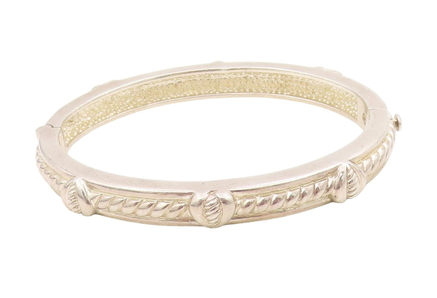 925 Sterling Silver Vintage Bracelet JUDITH RIPKA Love Heart Bangle   BT11580