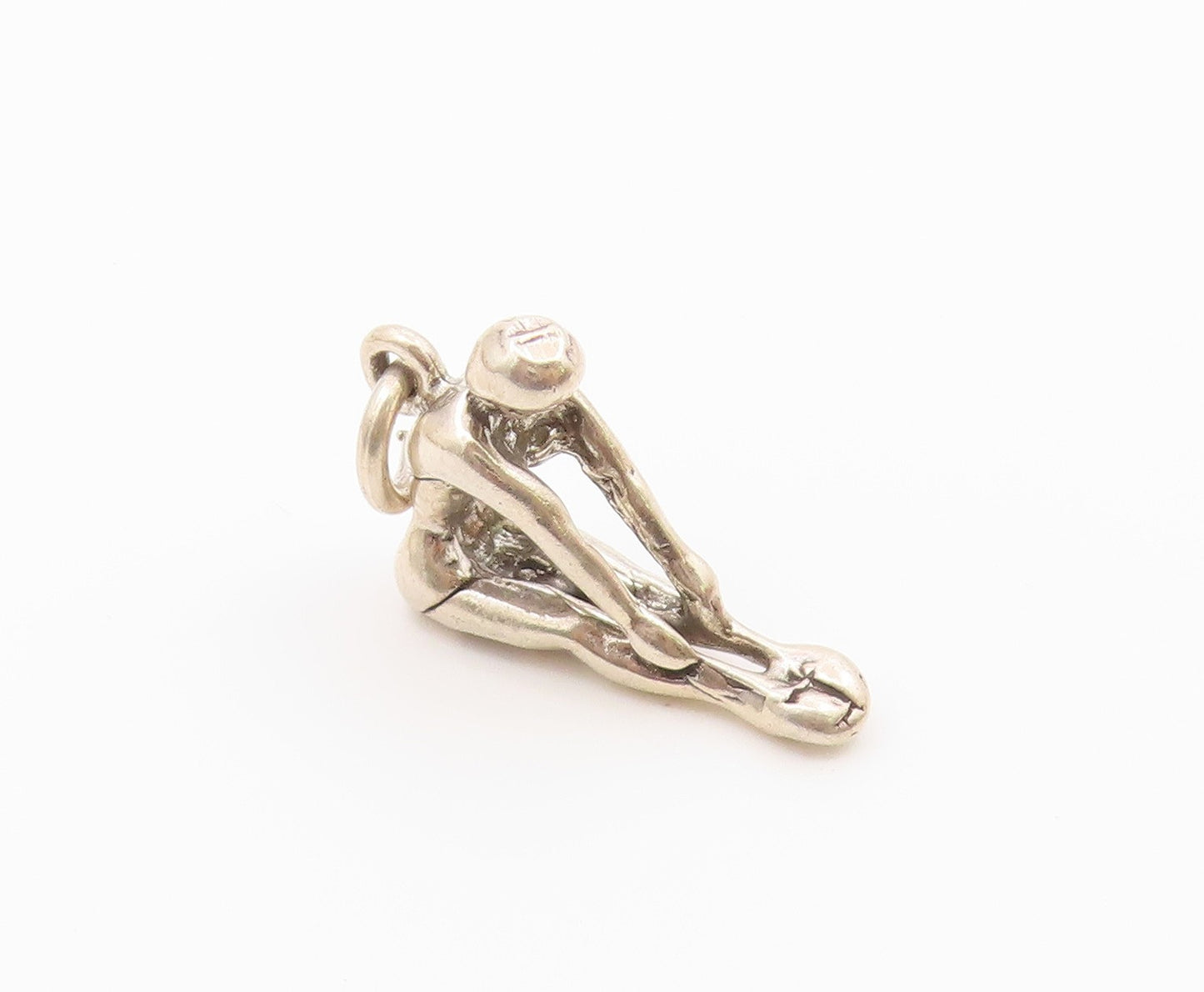 925 Sterling Silver  Vintage Petite Shiny Gymnast Athlete Pendant  PT19019