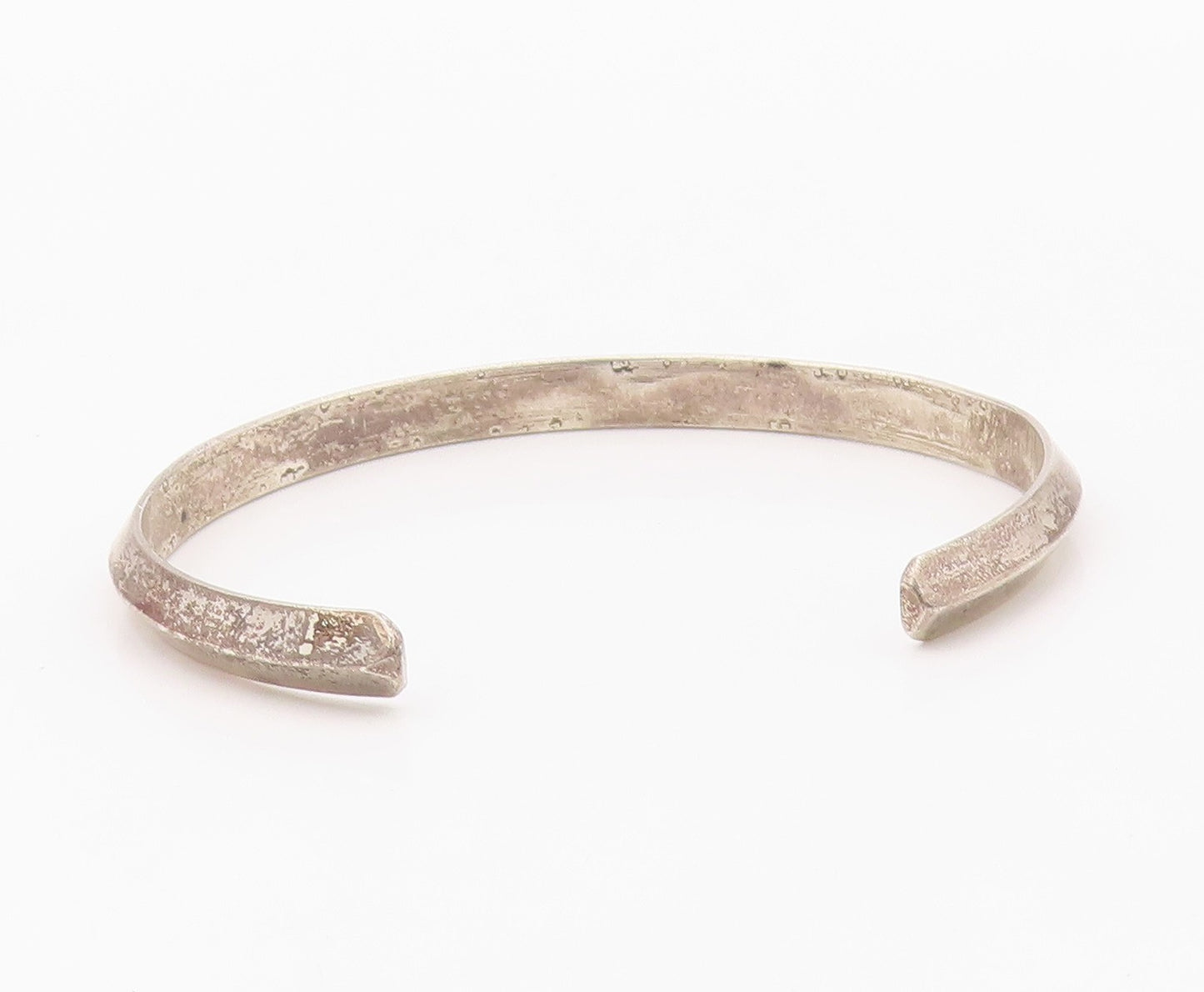 925 Sterling Silver Vintage Bracelet NAVAJO Minimalist Etched Cuff  BT12129