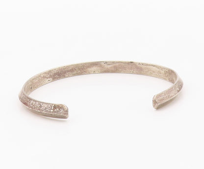 925 Sterling Silver Vintage Bracelet NAVAJO Minimalist Etched Cuff  BT12129