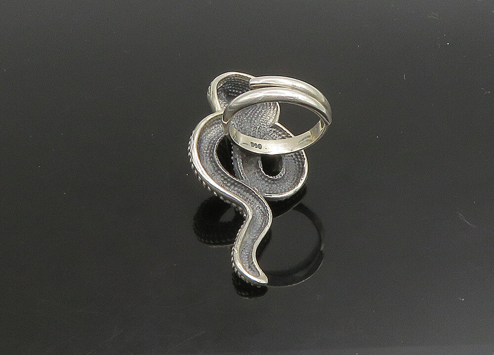 925 Sterling Silver   Vintage Shiny Cobra Snake Band Ring Sz 8.5  RG23405