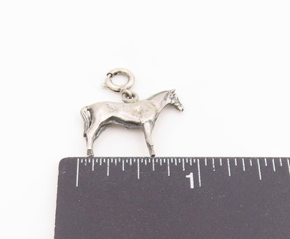 925 Sterling Silver Vintage Pendant Miniature Galloping Horse Charm  PT25958