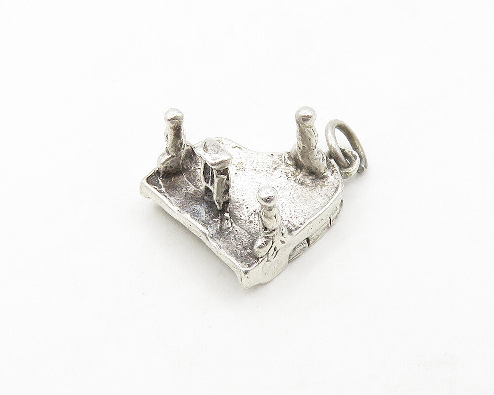 925 Sterling Silver  Vintage Shiny Petite Grand Piano Pendant (OPENS)  PT14259