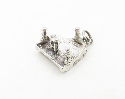 925 Sterling Silver  Vintage Shiny Petite Grand Piano Pendant (OPENS)  PT14259