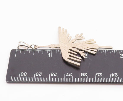 925 Sterling Silver Vintage Pendant PERU Hammered Hummingbird Cutout  PT26006