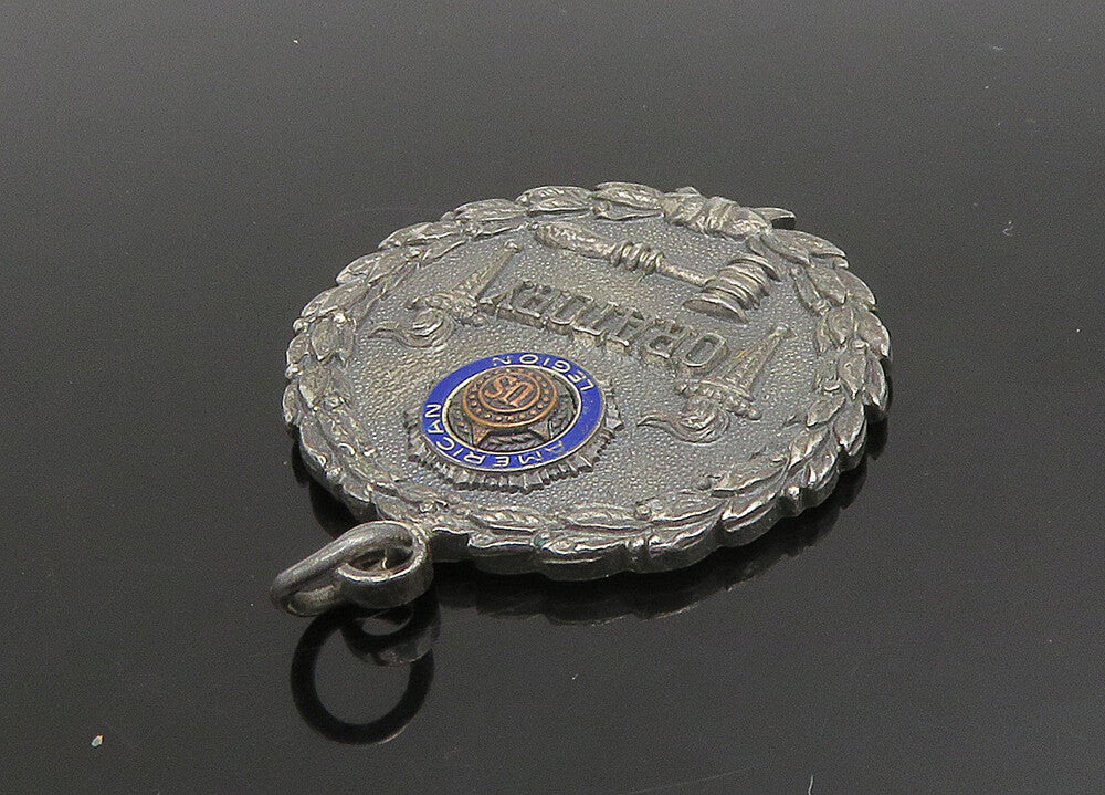 925 Sterling Silver  Vintage Antique American Legion Oratory Pendant  PT19163