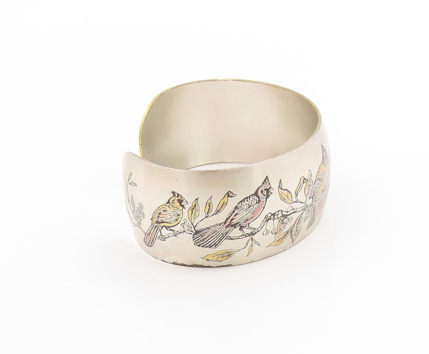 925 Sterling Silver Vintage Bracelet REED & BARTON Damascene Wide Cuff  BT12021