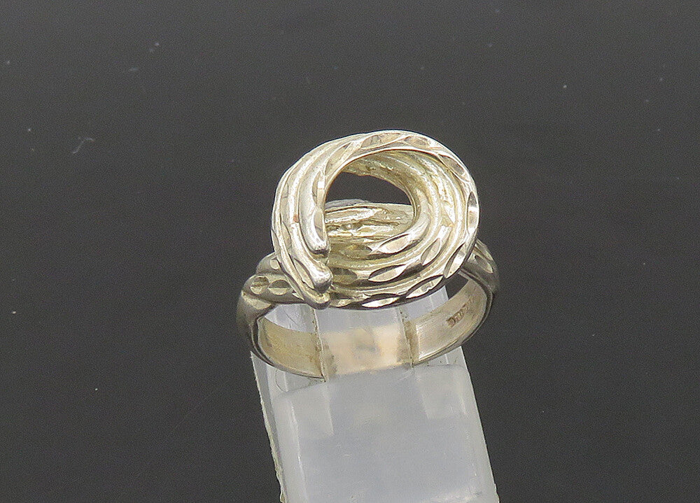 925 Sterling Silver  Vintage Shiny Diamond Cut Band Ring Sz 6.5  RG21037