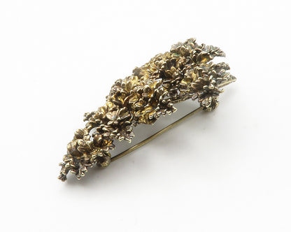 EGGERT DENMARK 925 Silver  Vintage Sculpted Floral Leaf Brooch Pin  BP5529