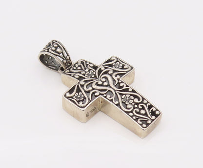 CAROLYN POLLACK 925 Silver  Vintage Filigree Work Cross Pendant  PT22215
