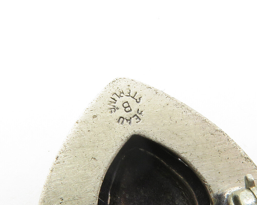 BEAU 925 Sterling Silver  Vintage Swirl Love Heart Dark Tone Brooch Pin BP5525