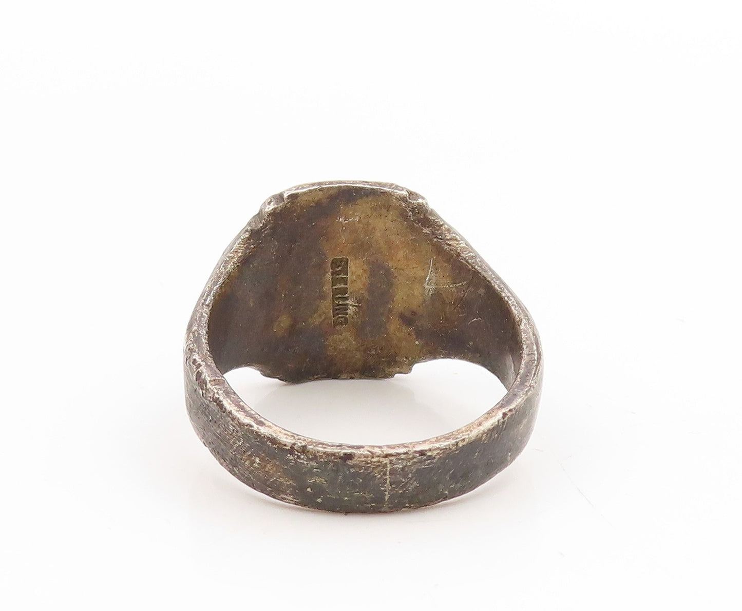 925 Sterling Silver Vintage Ring Antique Summer Shield Band  Sz 11  RG34707