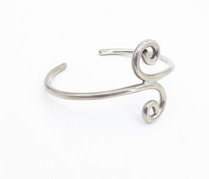 MEXICO 925 Sterling Silver  Vintage Bypass Swirl Design Cuff Bracelet  BT2988