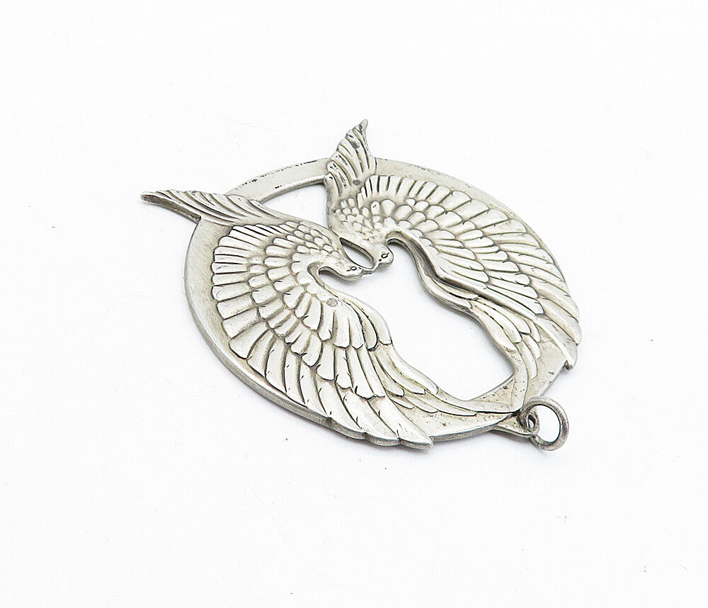 WALLACE 925 Sterling Silver Vintage Peace On Earth Doves Pendant  PT3400