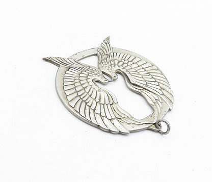 WALLACE 925 Sterling Silver Vintage Peace On Earth Doves Pendant  PT3400