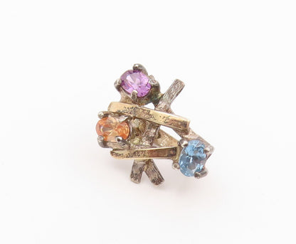 14k Gold & 925 Sterling Silver Vintage Earrings Gemstone Single Pieces  EG14297