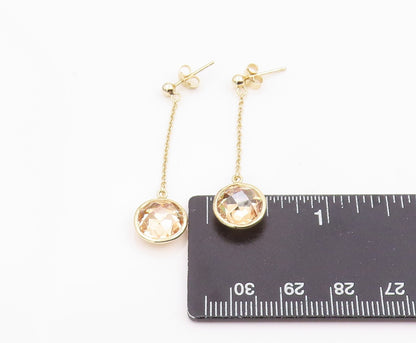 925 Sterling Silver Vintage Earrings Gold Plated Faceted Citrine Drop  EG14241