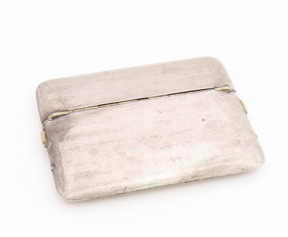 925 Sterling Silver Vintage Card Case Modernist Engraved Pattern Wallet  TR4250