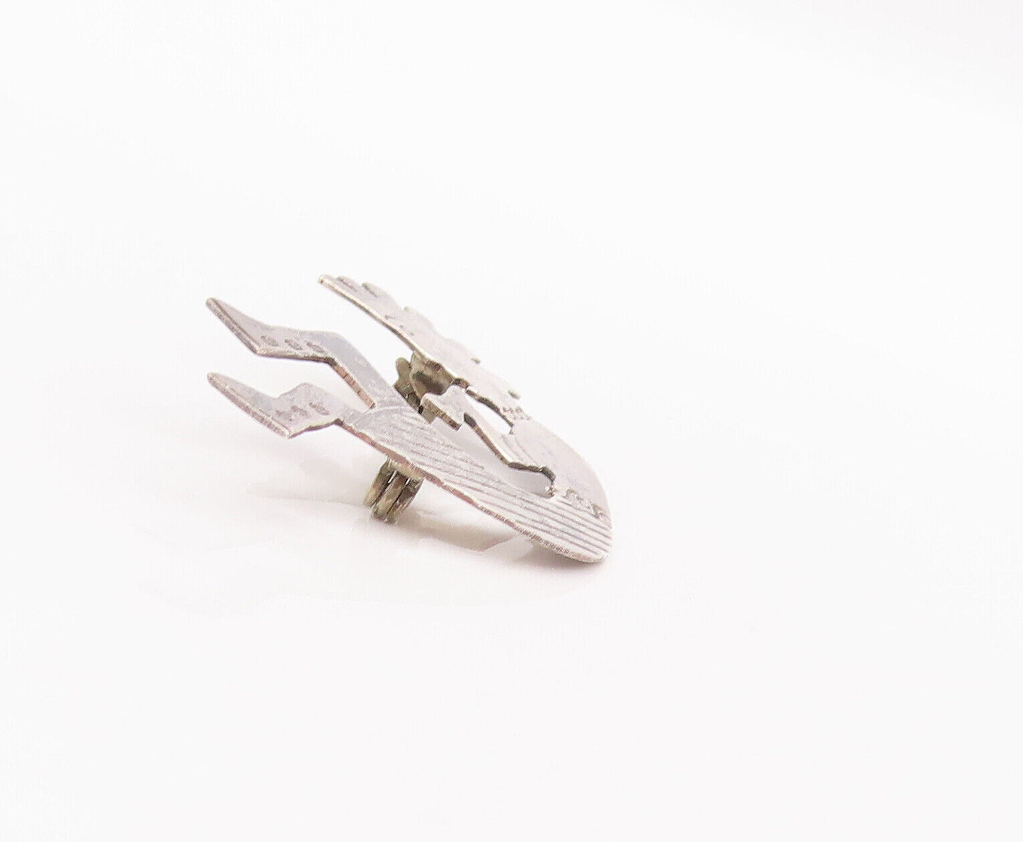 925 Sterling Silver Vintage Brooch Pin NAVAJO Cutout Etched Trible Man  BP10800