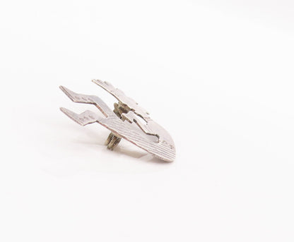 925 Sterling Silver Vintage Brooch Pin NAVAJO Cutout Etched Trible Man  BP10800