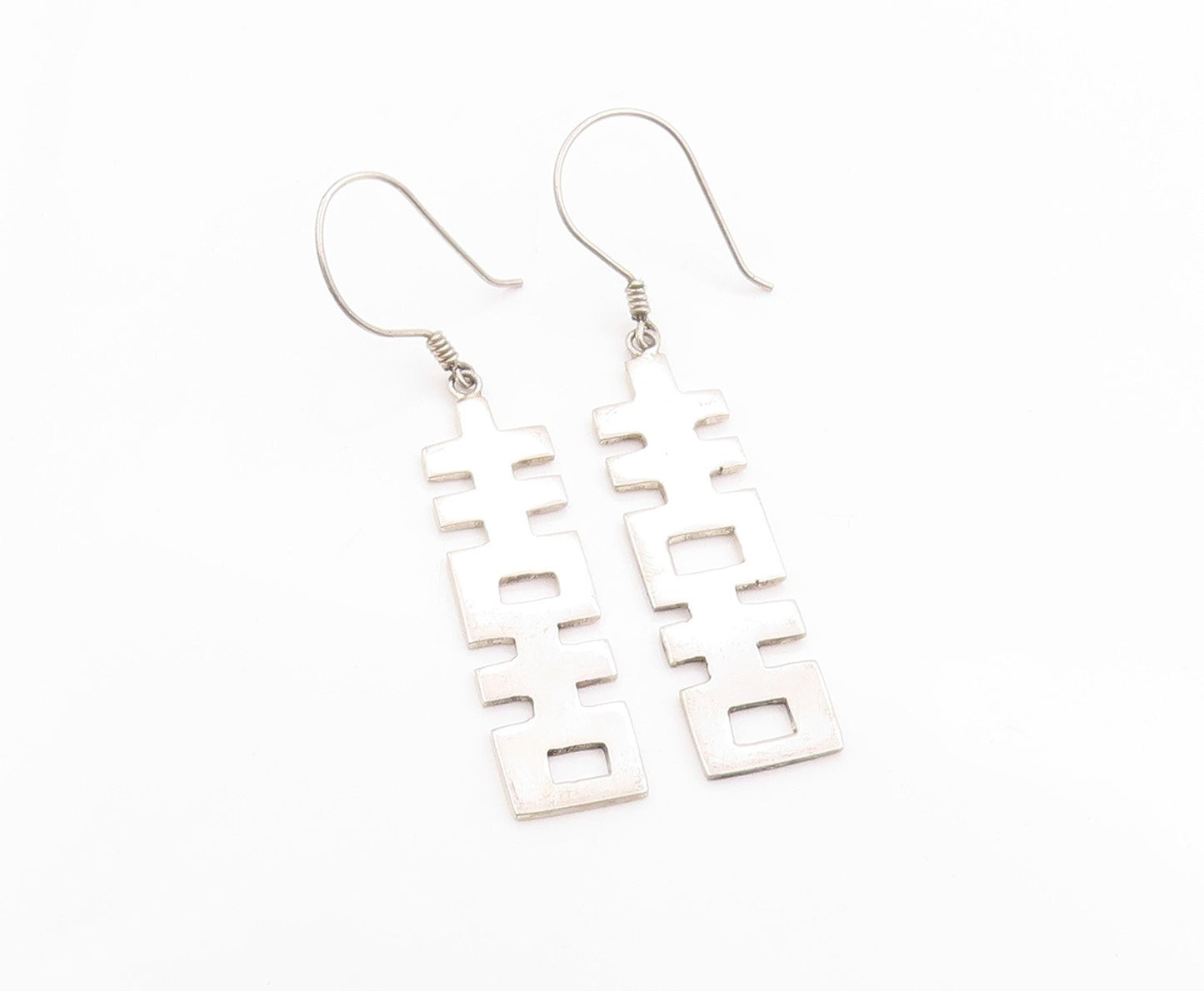 925 Sterling Silver Vintage Earrings Chinese Double Happiness Cut Out  EG13697
