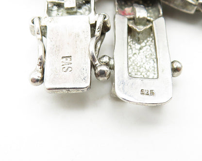 925 Sterling Silver  Vintage Dark Tone XO Hugs & Kisses Chain Bracelet  BT4518