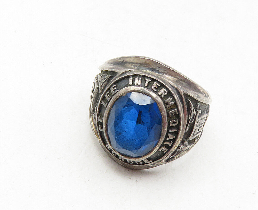925 Sterling Silver Vintage Ft. Lee Intermediate School 1968 Ring Sz 5 RG9520