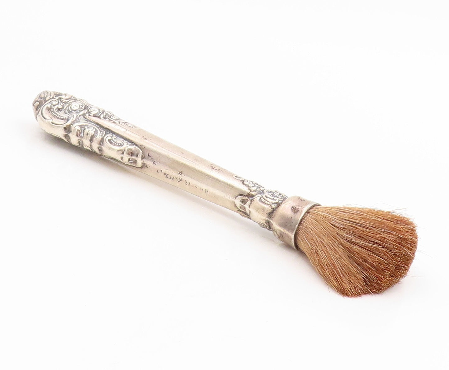 925 Sterling Silver Vintage Cosmetic Brush With Natural Bristles  TR4171