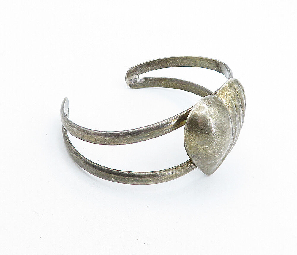 MEXICO 925 Sterling Silver Vintage Dark Tone Love Heart Cuff Bracelet BT2046