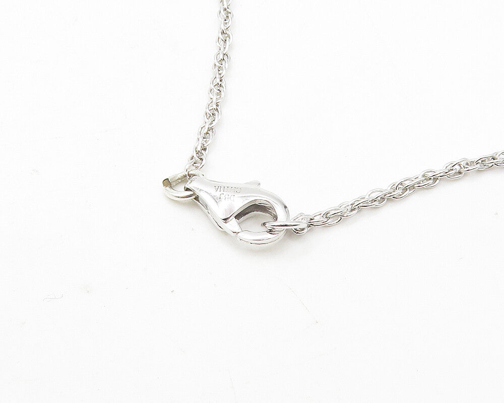 925 Sterling Silver  Shiny Genuine Diamonds Twist Chain Necklace  NE1991