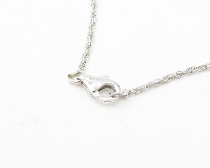 925 Sterling Silver  Shiny Genuine Diamonds Twist Chain Necklace  NE1991
