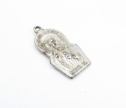 925 Sterling Silver  Vintage Antique Our Lady Of Mercy Mission Pendant  PT4993
