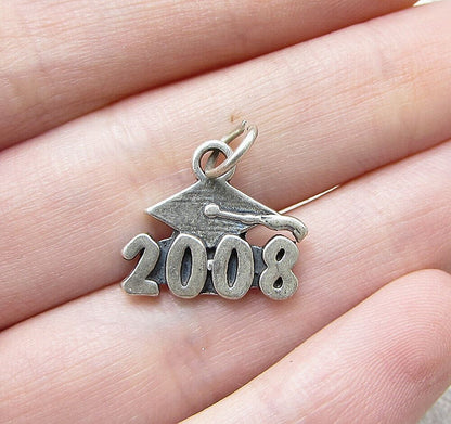 925 Sterling Silver 2008 Graduation Charm Pendant  PT1040
