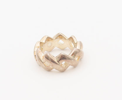 925 Sterling Silver Vintage Ring RLM STUDIO Spikey Interlock Zigzag Sz 6 RG27933