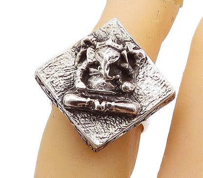 925 Sterling Silver  Vintage Ganesha Hindu God Cocktail Ring Sz 6  RG7839