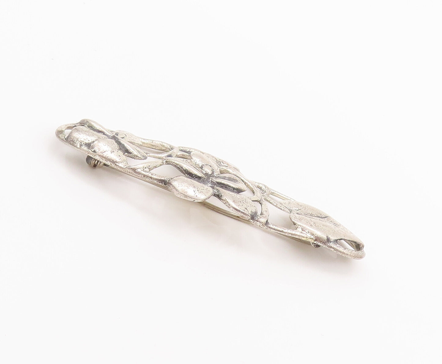 925 Sterling Silver Vintage Brooch Pin DANECRAFT Antique Carved Flowers  BP10708