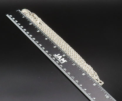 925 Sterling Silver  Vintage Three Strand Twisted Chain Necklace  NE3992