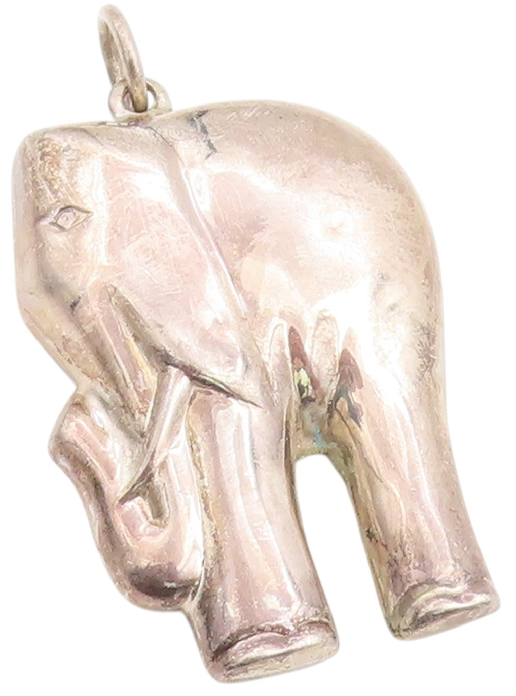 925 Sterling Silver Vintage Pendant Solid Majestic Elephant Of Fortune   PT25192