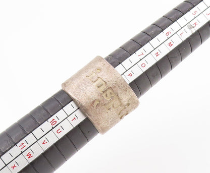 925 Sterling Silver Vintage Ring Stone Brutalist Design Band  Sz 8.5  RG34614